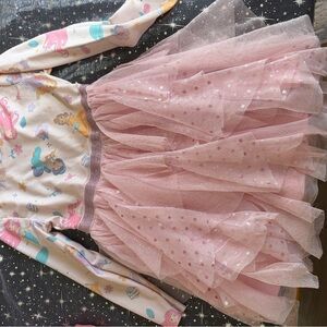 Disney Pink and White Princess Tulle Party Dress